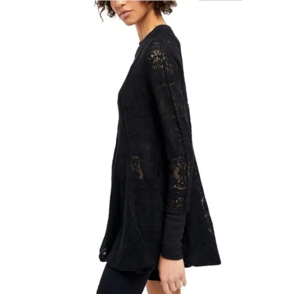 Free People Coffee In The Morning Top sz. XS Black - Picture 3 of 13